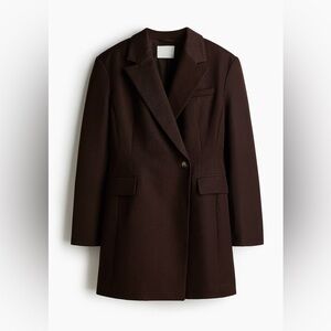 H&M Dark Brown Double-Breasted jacket dress New